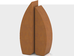 Corten steel urns for ashes