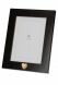 Dark brown photo frame urn with small golden heart for cremation ashes