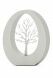 Stainless steel funeral urn 'Oval tree'