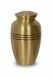 Classic brass cremation urn for ashes with three bands