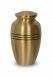 Classic brass cremation urn for ashes with three bands