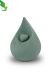 Small teardrop-shaped biodegradable urn ‘Celest’ grey, with heart