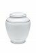 Mini cremation urn for ashes of porcelain 'Classica' | Matte platinum-colored leaves