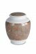 Mini cremation urn for ashes of porcelain 'Classica' | Brown marble motif with gold-colored edges