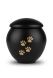 Black pet urn with gold coloured paws