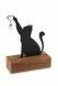 Memorial sculpture with ash compartment and glass ash pendant ‘Cat with Heart’