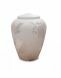 Glass cremation ashes urn 'Leaves' white