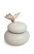 Natural coloured handmade cremation urn with wooden butterfly