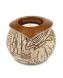 Handmade mini urn 'Ares' with candle holder - beige