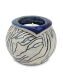 Handmade mini urn 'Ares' with candle holder - blue