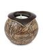 Handmade mini urn 'Ares' with candle holder - brown