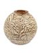 Handmade ceramic urn 'Ares' with candle holder - beige