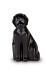 Satin black ceramic dog urn