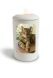 Handmade satin white cat urn with image, personalisable