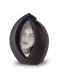 Ceramic urn ‘Forever Framed’ in matt black, customisable with image