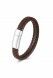 Braided cremation ashes holder dark brown leather bracelet