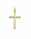 Memorial pendant 'Cross with Christ' 14 carat bicolor gold