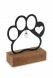 Memorial sculpture with ash compartment and glass ash pendant ‘Paw Print’