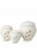 White pet urn with gold coloured paws