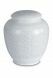 Porcelain cremation urn for ashes 'Classica' | Matte platinum-colored leaves
