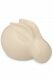 Rabbit cremation ashes urn glossy beige