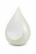 Cremation ashes urn 'Teardrop' ivory and white