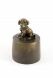 Dachshund puppy funeral urn bronzed