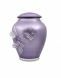 Lavender blue crystal glass cremation urn with butterflies