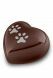 Dark brown pet urn heart pawprints