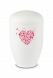 Metal cremation urn for ashes with heart, butterflies and flowers