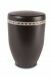 Metal cremation ash urn black with strap