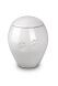 Ceramic pet urn with two paw prints, white