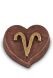 Heart-Shaped Keepsake Urn with Zodiac Sign, choice of 12 signs