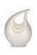 High gloss beige teardrop cremation urn for ashes