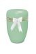 Biodegradable cremation ashes urn 'Jute and white bow' with certificate