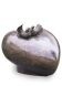 Bronze adult urn 'Heart with love birds'