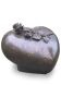 Bronze adult urn 'Heart with rose'