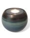 Handmade urn for cremation ashes with candel holder | blue/green