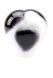 Heart shaped glass keepsake urn black-white
