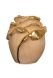 Rose cremation urn for ashes made of pinewood with gold-coloured accents