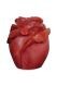 Rose cremation urn for ashes made of wood red