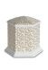 Porcelain cremation urn for ashes 'Esagono' | Pure Gold leaves