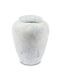 Light blue ceramic cremation urn for ashes with marble look