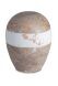 Porcelain urn for ashes 'Planet' - Brown and white marble motif