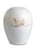 Porcelain urn for ashes 'Planet' - Band with brown leaf lines