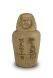 Egyptian Canopic jar urn for ashes 'Life ends Eternity begins'