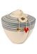 Handmade keepsake urn 'Tolos Rigatte' Grey Slib