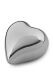 Heart shaped glossy silver keepsake urn