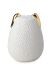 Dog urn for ashes with gold coloured ears