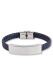 Braided cremation ashes holder dark blue leather bracelet